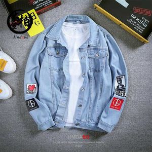 Herrjackor Zogaa 2021 New Street Denim Jacket Men's Plus Fat Plus Size Lose Women's Jacket unisex Par Bär lämpliga för vardagliga toppar L230721