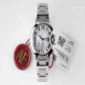 AF Lady Watch Boyutu 33 mm İsviçre Cal 076 Hareket Yanmış Çelik Mavi İşaretçi Safir Cam Ayna Timsah Deri WA200B