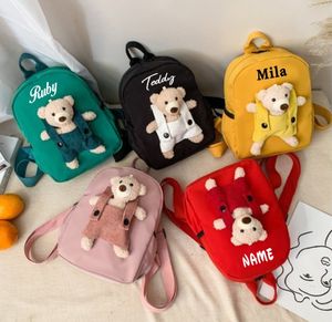 Zaini Zaino per bambini personalizzato Peluche Orso Borsa per bambini in età prescolare Zaino per bambini con nome personalizzato per ragazzi Ragazze Zaini per borse mini per bambini carini 230720