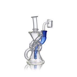 Waxmaid 5.51inch Leo Mini clear purple Glass Dab Rig water pipe beaker glass Bong Unique Hive Ball with 6 holes design oil rigs US warehouse retail order free shipping