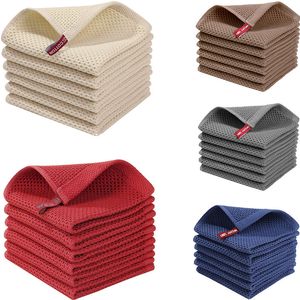 Cleaning Cloths 8Pcs Cotton Dishcloth Ultra Soft Absorbent Kitchen Towel Household Cleaning Cloth Kitchen Tools Gadgets Wash Cloth 230720