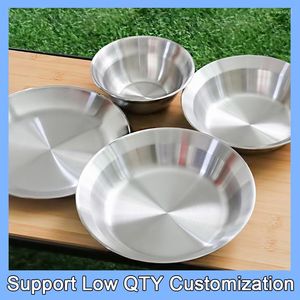 Dinnerware Sets Outdoor Camping Stainless Steel Bowl Dish Set High Quality Kitchen Tableware Fruits Salad Bowls And Dishes