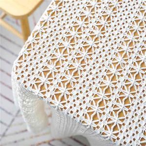 Fowecelt Hollow Out Macame Table Runner Modern Boho White Wedding Dining Decoration Esthetic Room Decor Home Textile 2107092736