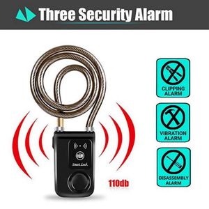 Stöldskydd Smart Bluetooth Alarm Lock Anti Intelligent telefon Appkontroll Vattentät för cykel Motorcykel Säkerhet Säkerhet293U