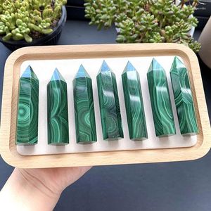 Jewelry Pouches Natural Malachite Point Hexagonal Color Positive Texture Good Looking Crystal Tower Ornament Healing