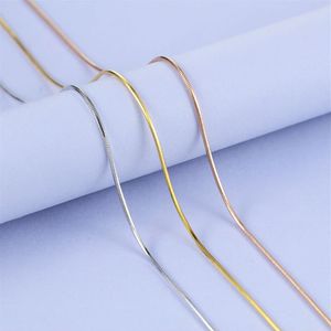 0 7mm Pure Sliver Snake Chain Halsband Vitt guldgul guld Rose Gold Color Forever Sterling Silver Chain3062