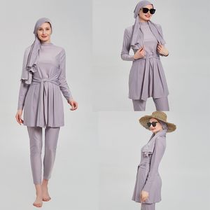 Damen-Badebekleidung, 3-teilig, Damen-Badeanzug, muslimische Badebekleidung, Borkini, bescheidener Schal, Hijab, Haarhaube, arabische Türkei, Islami, Badestrand, Pool, Bourkini 230720