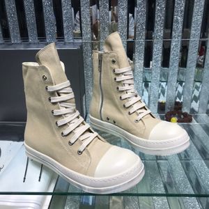 2023 Top Design Casual Canvas Shoes High Top Jumbo Lace Up Main Line Thick Sole Fashion Designer Luxurious Sneakers Leather Men Women Black Flats Boots Big Plus Size