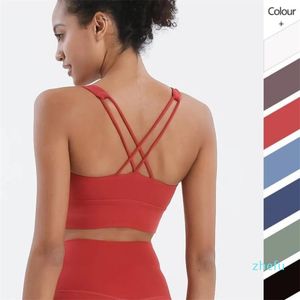 2023-Sports BH Cross Beauty Back Sock Proof Gathering Yoga Bra Running Fitness Vest Gym Clothes Women Underwear Match for Leggings