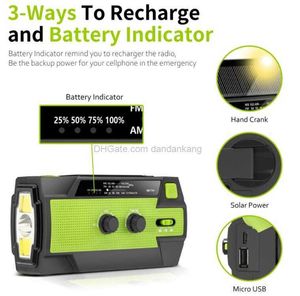 4000 mAh Ręka korka Solar Radio Latkse Portable pogoda Dynamo Radios zasilający bank USB