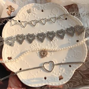 Choker Kpop Herzkette Chokers Halskette Für Frauen Kragen Goth Halsketten Ästhetischer Schmuck Punk Y2k Hochzeit Anhänger Schmuck