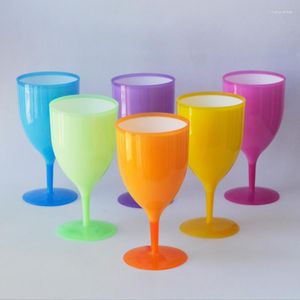 ワイングラス6PCS/プラスチックカクテルシャンパンゴブレットピクニックバーパーティーを飲むカラフルなセットPPドリンクウェア