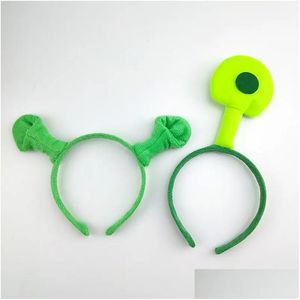 Decorazione per feste Sublimazione Halloween Bambini Adt Show Hair Hoop Shrek Tornante Orecchie Fascia Testa Cerchio Costume Articolo Masquerade D Dhjje