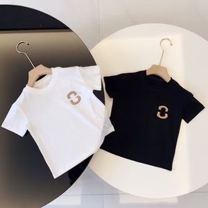 New cotton printed short-sleeved T-shirt for boys and girls in summer; Korean version of Joker European letter B bottoming shirt; wearing tide outside.