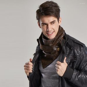 Schals Couverture Foulard Luxus Halswärmer mit Druckknöpfen Herren Schal Fasion Simple Vean Leater Ift Idea Unisex