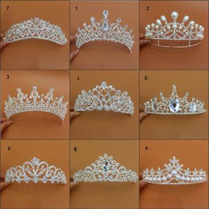 New Arrival Luxury Different Types Wedding Tiaras Diamond Cryatal Empire Crown Bridal Headband For Bride Hair Jewelry Party Access203y