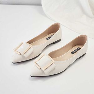 Kleid Schuhe Große Größe 31-45 Frauen Schuhe Sommer Frühling Spitze Zehe Einfarbig Dame Arbeits Schuh Flache Ferse schuhe Weiche Sohle Bequeme Wohnungen L230721