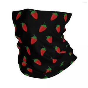 Halsdukar jordgubbar fruktröd färgglada bandana nackgaiter tryckt balaclavas mask halsduk varm pannband vandring unisex vuxen hela säsongen