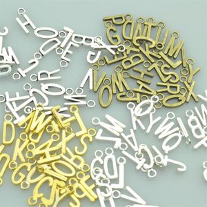 26 Stück 17 7 mm A-Z 4 Farben Mix Gold Bronze Silber Buchstaben Charms Metallanhänger für DIY Halskette Armbänder Schmuckherstellung A3935 Fact276e