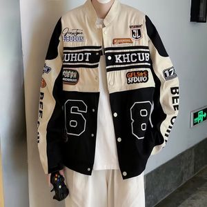 Женские куртки Y2K Retro Cool Baseball Uniform Съемная мотоциклетная куртка Женщины Мужчины Пара повседневное плащ для ветряной куртки 230720