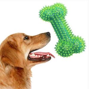 Hundleksak husdjur hund tugga squeak leksak för stora hund interaktiva ben tänder rengöring gummimelasticitet valp228l