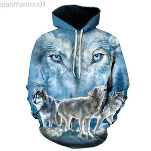 Men's Hoodies Sweatshirts 2021 New Hoodies For Men And Women 3D Printing Ferocious Wolf Head Sweatshirt Kids Fashion Hip Hop Casual Coat Men Clothing Tops L230721