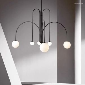 Chandeliers Chandelier For Living Room Bedroom Dining Kitchen Ceiling Pendant Lamp Black Design Modern Nordic Glass Ball Hanging Lights