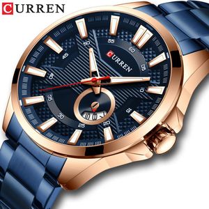 Curren Business Quartz Erkekler İçin İzle Lüks Erkekler Marka Marka Paslanmaz Çelik Saat Selam Maskulino Su geçirmez Clock249p