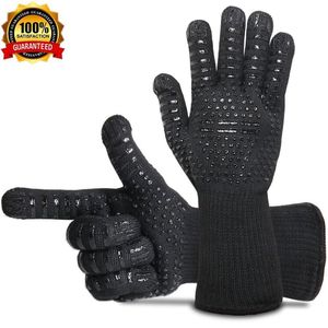 Mats Geeair High Temperature Resistant 800 Bbq Fire Gloves Flame Retardant Nonslip Fireproof Grill Insulation Microwave Oven Gloves