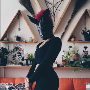 Seksi Hayvan Yarım Yüz Maskesi Cosplay Cadılar Bayramı Partisi Kadın Bayanlar Deri Maske Kostüm Seks Bunny Fox