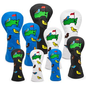 Andra golfprodukter Birdie Golf Headcovers #1 #3 #5 Trähuvud täcker förare Fairway Hybrid Woods headcover med nummer Blade Putter Cover med Magne 230720