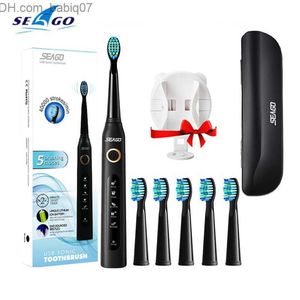 Toothbrush Seago SG507B Sonic Electric toothbrush Adult Timer Brush USB Charging Electronic Toothbrush Head Replacement Bracket Gift Z230721