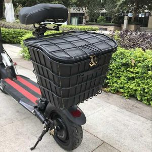 Sacos de scooter elétrico universal cesta dianteira e traseira da bicicleta cesta de metal à prova dwaterproof água saco scooter elétrico e acessórios da bicicleta