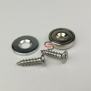 20Set 6 5KG Neodym-Senkmagnet-Verriegelungssätze D16mm mit Schließblech und Schraube Schranktür Möbelreparaturset3074