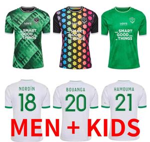 2023 2024 Jako Saints-Etienne Soccer Jerseys Youssouf 23 24 St Etienne Maillot de Foot Khazri Boudebouz Aholou Asse Football Shirt Set Men Kids Kit