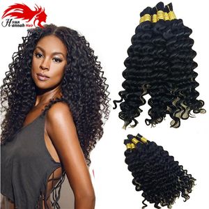 Micro Braids Unprocessed Human Hair Bulk Virgin Brazilian Bulk Hair Extensions Curly Natural Color252D