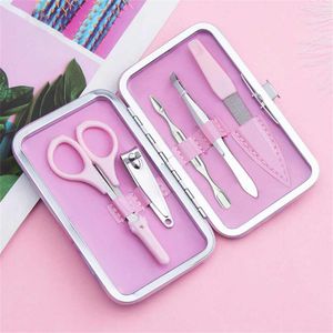 Nail Art Kits 5Pcs/set Cartoon Beauty Manicure Set Portable Stainless Steel Eyebrow Clip Tools Scissors Clippers Accessories