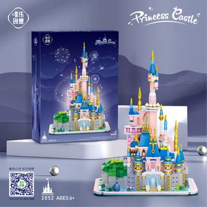 Blocks Lighted Princess Castle for Girls Fairy Tales Architecture Small Particle Building Block Assembly Bricks Toy Girl Castles 230721