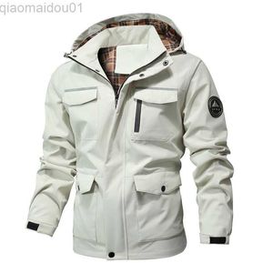Men's Jackets Men Hooded Casual Jackets New Spring Autumn Outdoors Waterproof Coats Good Quality Male Windproof Thin Jackets Slim Coats 4XL L230721
