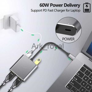 Płytki rozszerzające Akcesoria 4 IN1 USB HUB TYPEC Docking Station do HDMI2 4K USB30 60W PD Ładowanie Podwójny ekran Wyświetlacz USB C Hub dla MacBook Laptop J230721