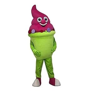 Halloween Green Ice Cream Mascot Costume Top Quality Cartoon Plush Anime Theme Character Christmas Carnival Adults Birthday Party