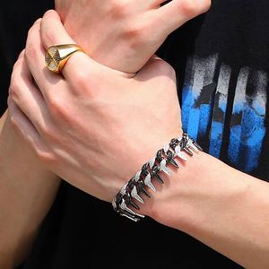 YISHOP4U Zweifarbige Cone Stud Spikes Nieten Kupfer Punk Rock Armbänder Armreifen Für Frauen Männer Iced Out Zirkonia Armband Hip Hop304L