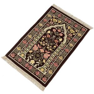 Muzułmańska modlitwa dywan gęsty islamski chenille mata modlitwa kwiatowa tlejące kocowe dywany i dywany 70x110cm27 56x43 31in 210928238H