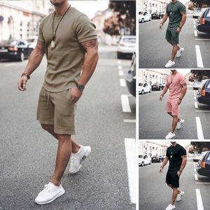 Herren-Trainingsanzüge, Basic-T-Shirt, Shorts-Sets, lässig, einfarbig, Sportanzüge, schick, Kpop-Fitnessstudio, Stretch, 5XL-Trainingsanzug, luxuriöse Kleidung für Männer, junges La-Top