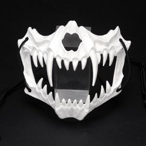 Maschera mezza faccia Dragon God Tiger Yaksha Tengu Man Wolf Mask Performance Cos Dress Up Funny Props 2022 Happy Halloween Party Decor