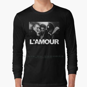 Herr t-shirts l'amour långärmad t-shirt 100 ren bomull stor storlek la haine lamour vincent cassel banlieu culte et blanc kassovitz hiphop j230721