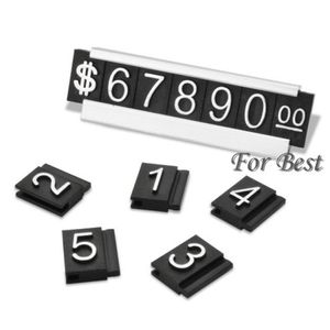 Whole-Silver 30 Sets Jewelry Display Label Tag Adjustable Number Counter Cube Dollar Sign With Base Stand281m