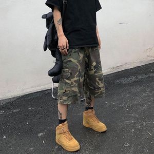 Herrenhose American Retro Tooling Over-the-Knee-Shorts Sommer Street Y2K Hip-Hop Wide-Leg Casual Loose Camouflage Capri Men