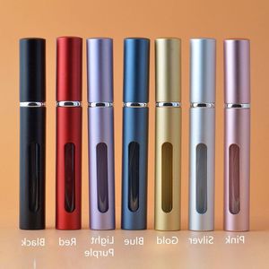 120 Stücke Bunte 5 ml Mini Tragbare Nachfüllbare Parfümzerstäuber 5 cc Aluminium Glas Sprühflasche Leere Parfümflaschen Kann die Eliquid sehen Llcq