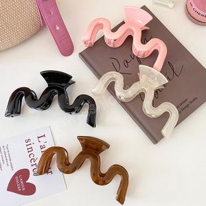 Korean Woman Extra Large Jelly Color Design Hair Claw Wave Barrettes Girl Fashion Hair Clips Headwear Hair Accessories